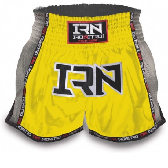 Pantaloncini K1 Muay Thai IRONITRO "LASER GOLD GREY"