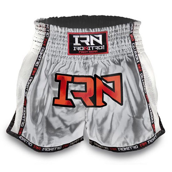 Pantaloncini K1 Muay Thai IRONITRO "LASER SILVER"